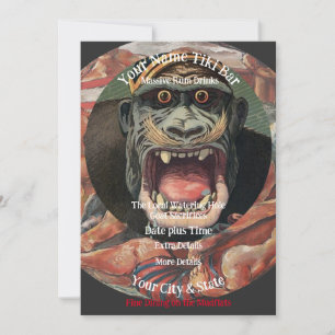 Invitación Camiseta Personalizada Nombre Tiki Bar Tu Ciudad Y