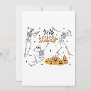 Invitación Camiseta retro de Halloween, divertido cráneo de H