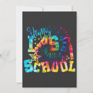 Invitación camiseta tie dye Feliz último día de escuela