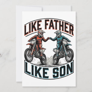 Invitación Camiseta Vector Vintage Motocross De Padre a Hijo