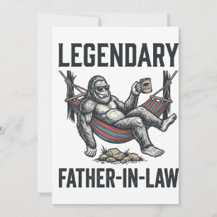 Invitación Camiseta Vintage de Sasquatch Suegro Legendario De