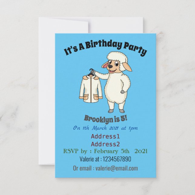 Invitación Camisetas cortas con personalizado de chaqueta (Anverso)