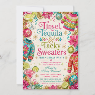 Invitación Camisetas de fiesta de amigos con tequila relucien