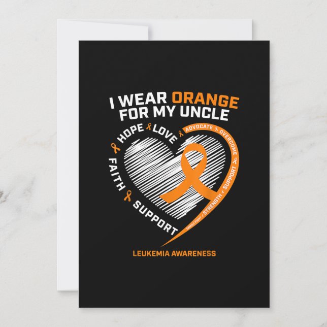 Invitación Camisetas de sensibilización sobre la leucemia Tío (Anverso)
