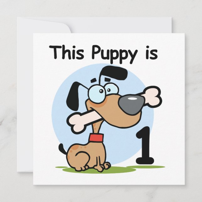 Invitación Camisetas y regalos de esta cachorro el primer cum (Anverso)