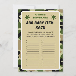 Invitación Camo Baby Shower - Nombre editable, 5x7