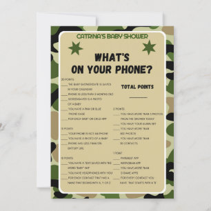 Invitación Camo Baby Shower - Nombre editable, 5x7