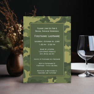 Invitación Camo Bridal Shower o Engagement Party