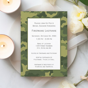 Invitación Camo Bridal Shower o Engagement Party