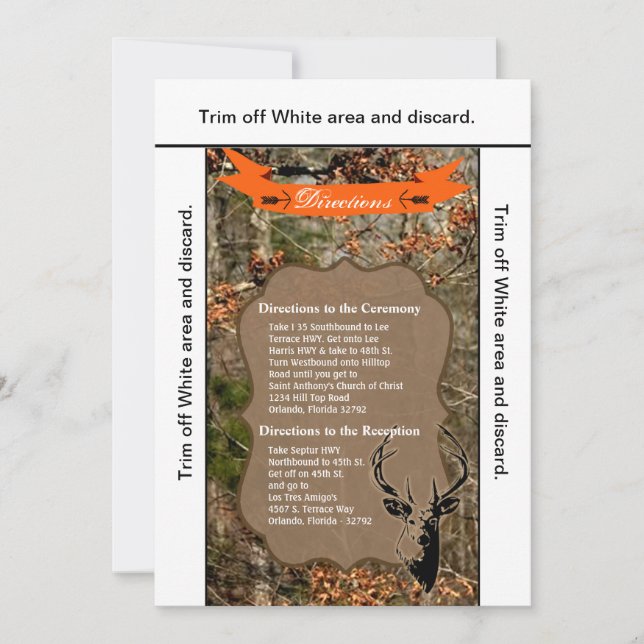 Invitación Camo de cabeza de gancho de ciervo de caza de tarj (Anverso)