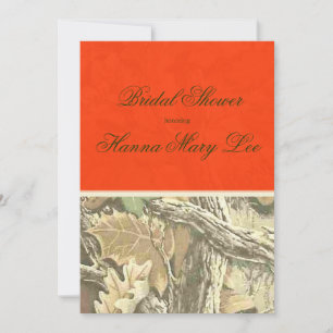 Invitación Camo Elegant Naranja Bridal Shower