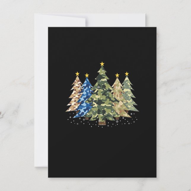 Invitación Camo Imprimir árboles de Navidad con imagen de cam (Anverso)