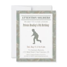 Camo Print Soldier Silhouette Army Fiesta de cumpl