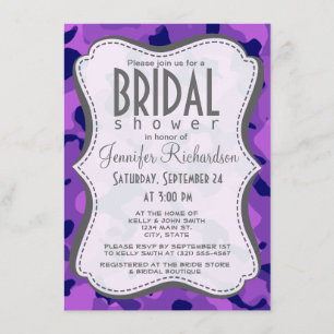 Invitación Camo púrpura de uva; camuflaje