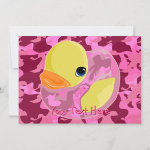 Invitación Camo rosa Ducky