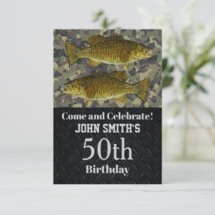Invitación Camo Smalllmouth Bass Pescando 50 años