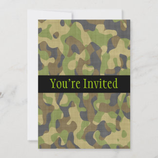 Invitación Camo Verdes y Browns