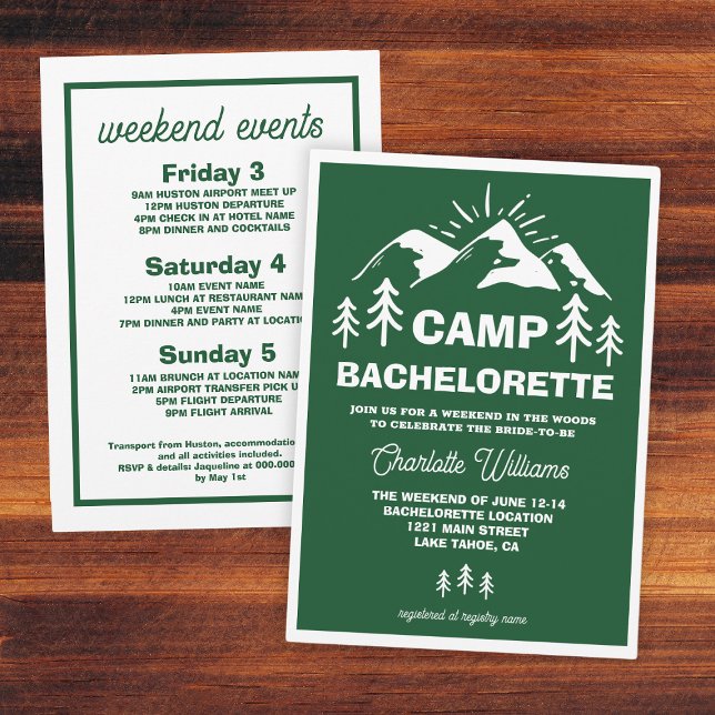 Invitación Camp Bachelorette (Camp Bachelorette Invitation
)