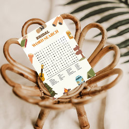 Invitación Camp Bachelorette Boda Word Search Game Card