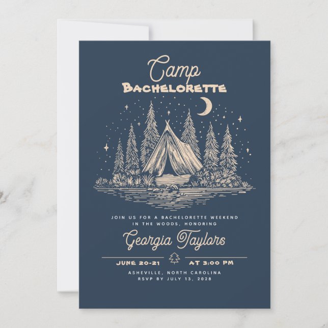 Invitación Camp Bachelorette Invitation (Anverso)