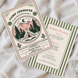 Invitación Camp Bachelorette Rustic Woodsy Mountain