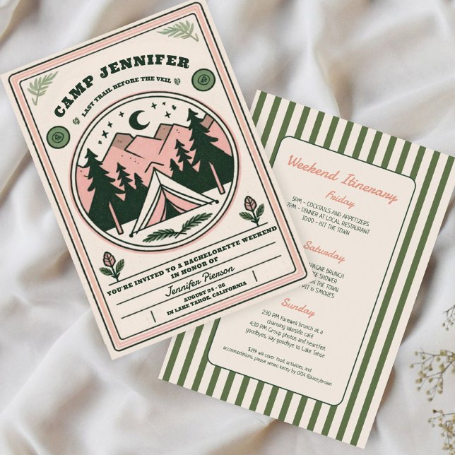 Invitación Camp Bachelorette Rustic Woodsy Mountain (Subido por el creador)