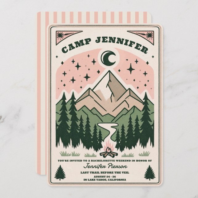 Invitación Camp Bachelorette Rustic Woodsy Mountain (Subido por el creador)