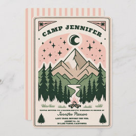 Invitación Camp Bachelorette Rustic Woodsy Mountain