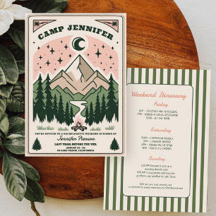 Invitación Camp Bachelorette Rustic Woodsy Mountain