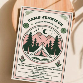 Invitación Camp Bachelorette Rustic Woodsy Mountain