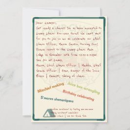 Invitación Camp Chaos: Forever Feral 4th Birthday Invitation