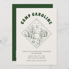 Invitación Campamento Bachelorette Party Código QR Itinerario