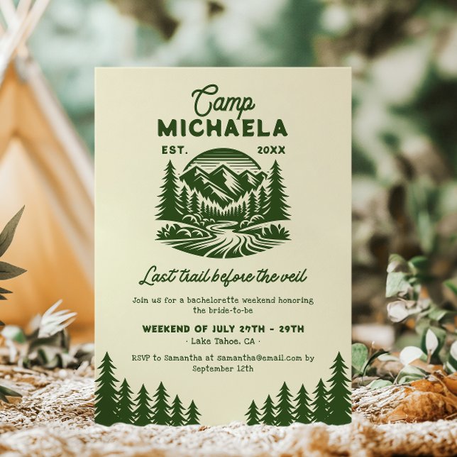 Invitación Campamento Bachelorette Última Salida de Fin de Se (Subido por el creador)