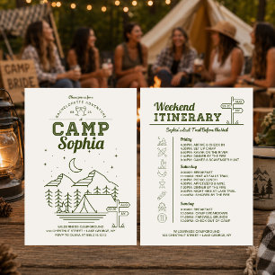 Invitación Campamento de Bachelorette Party Camping Itinerari