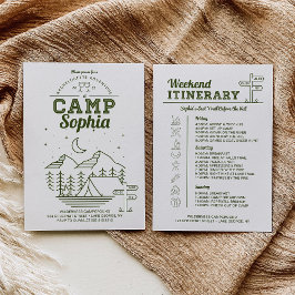 Invitación Campamento de Bachelorette Party Camping Itinerari