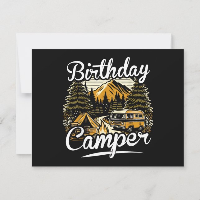 Invitación Campamento de cumpleaños (Anverso)
