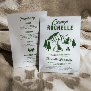 Invitación Campamento de Despedida de Soltera Camping