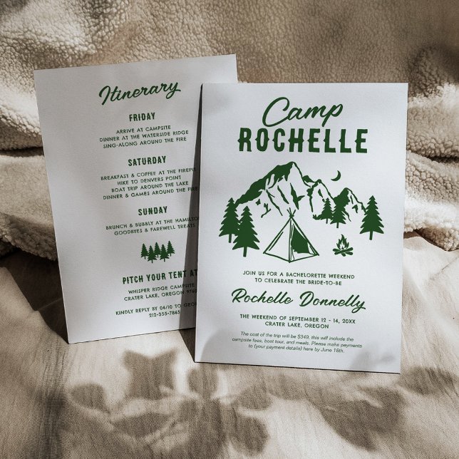 Invitación Campamento de Despedida de Soltera Camping (Subido por el creador)