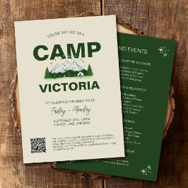 Invitación Campamento de Montaña Verde Forestal Bachelorette 