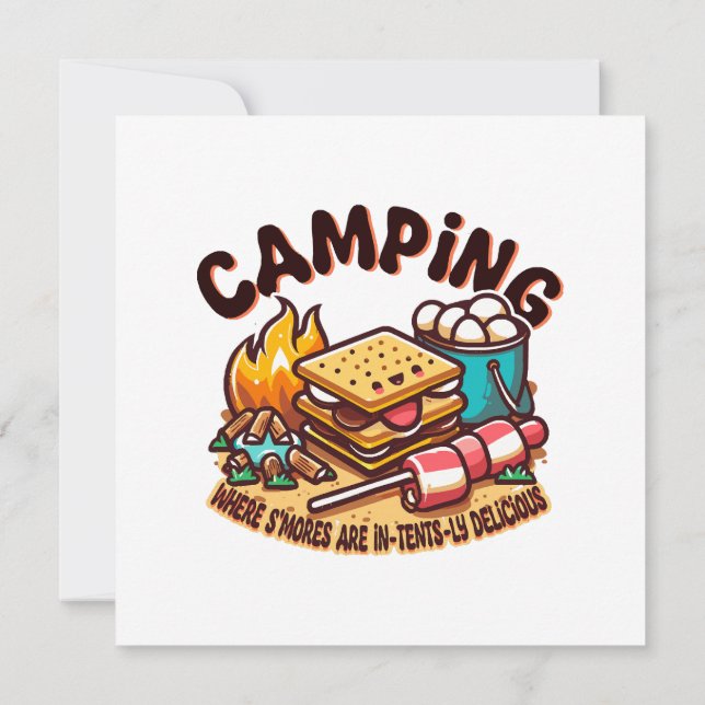 Invitación campamento de smores (Reverso)
