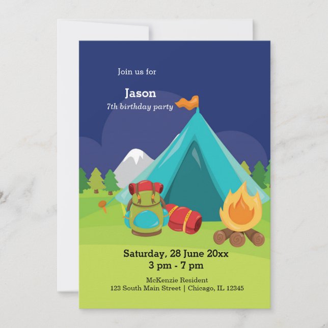 Invitación Campamento de Verano (Anverso)