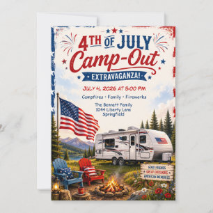Invitación Campamento del Cuatro de Julio - Camping de RV Pat