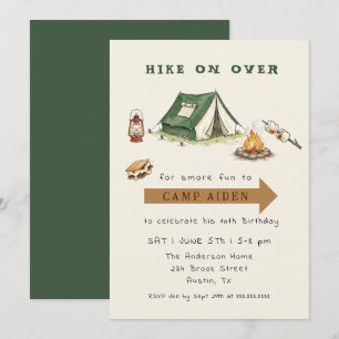 Invitación Campamento fuera de los niños Aventura de camping