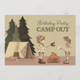 Invitación Campamento fuera Fiesta de cumpleaños para niño o