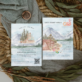 Invitación Campamento ilustrado en el lago | Fin de semana de