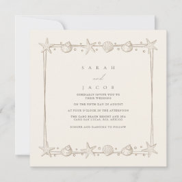 Invitación Campaña de arena de bodas de playa