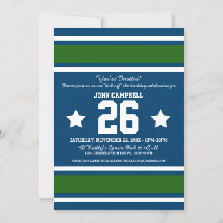 Invitación Campaña de fútbol Jersey Blue|Invitaciones de los