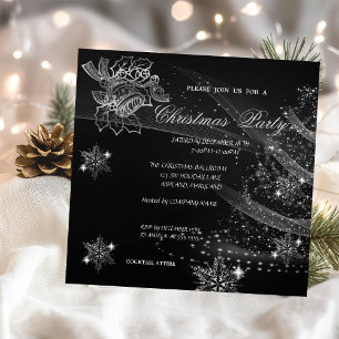 Invitación Campana de Navidad,Copos de nieve,Árbol,Fiesta de 
