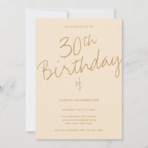 Invitación Campaña minimalista 30 cumpleaños