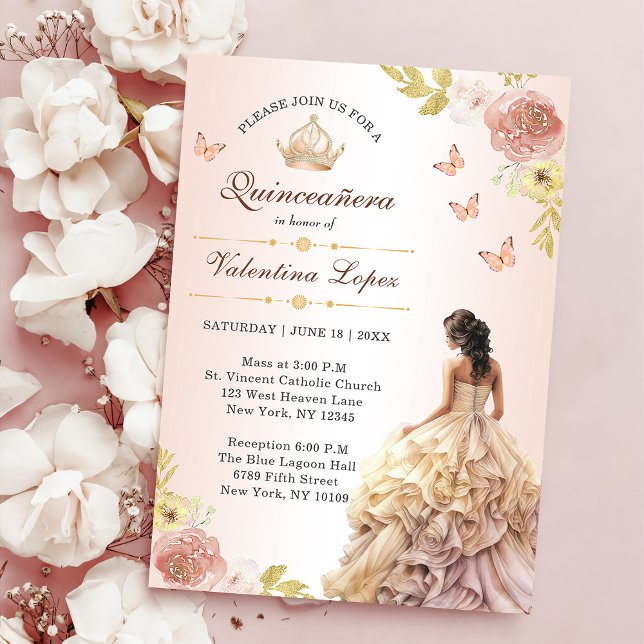 Invitación Campaña Princesa Vestido Quinceañera Cumpleaños (Subido por el creador)